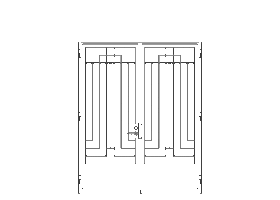 ロートアイアン門扉　NALM066の線画像です。