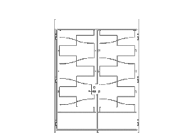 ロートアイアン門扉　NALM072の線画像です。